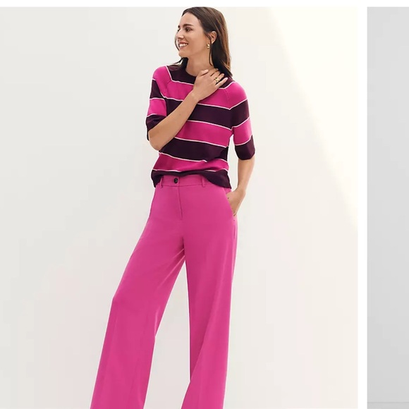 Ann Taylor Pants - Ann Taylor Elegant Pink Wide-Leg Pants NWT